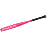 Baseballschl&auml;ger Hausordnung pink weiße Schrift