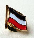 Anstecknadel schwarz weiß rot