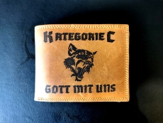 Leder Geldbörse Gott mit uns