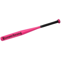 Baseballschläger Hausordnung pink schwarze Schrift