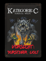 Aluminiumschild Durstiger Wolf DIN A4